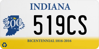 IN license plate 519CS