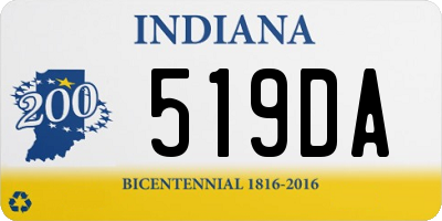 IN license plate 519DA