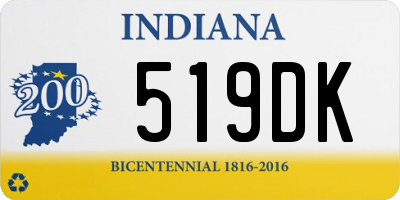 IN license plate 519DK