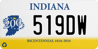 IN license plate 519DW