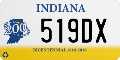 IN license plate 519DX