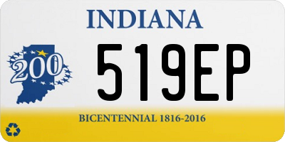 IN license plate 519EP