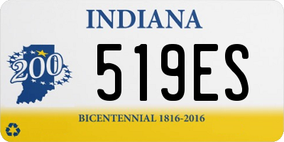 IN license plate 519ES