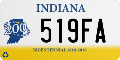 IN license plate 519FA