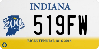 IN license plate 519FW