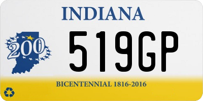 IN license plate 519GP