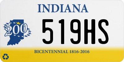 IN license plate 519HS