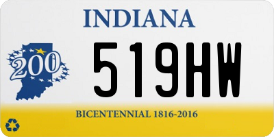 IN license plate 519HW