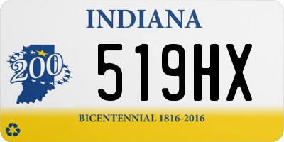 IN license plate 519HX