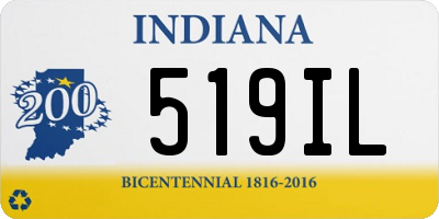 IN license plate 519IL