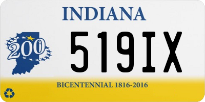 IN license plate 519IX