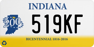 IN license plate 519KF