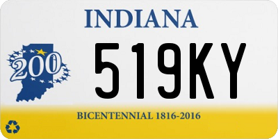 IN license plate 519KY