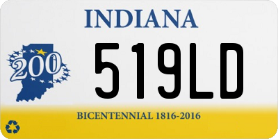 IN license plate 519LD