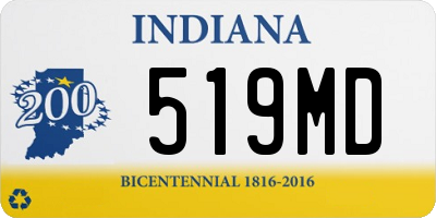 IN license plate 519MD