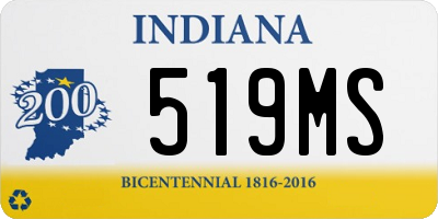 IN license plate 519MS