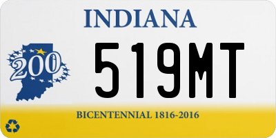 IN license plate 519MT