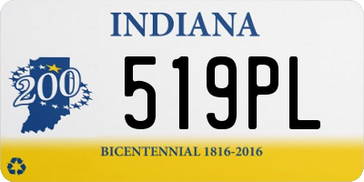 IN license plate 519PL