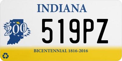 IN license plate 519PZ