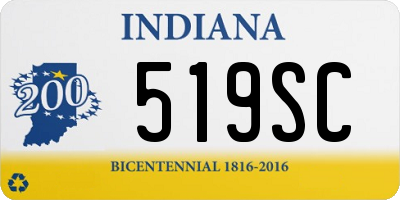 IN license plate 519SC