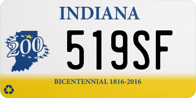 IN license plate 519SF