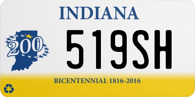 IN license plate 519SH