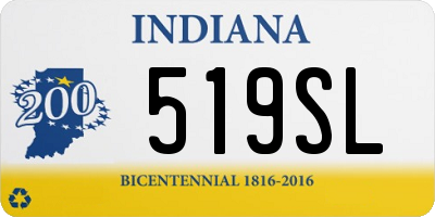 IN license plate 519SL