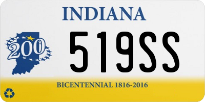 IN license plate 519SS