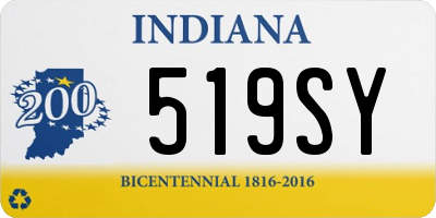 IN license plate 519SY