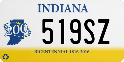 IN license plate 519SZ