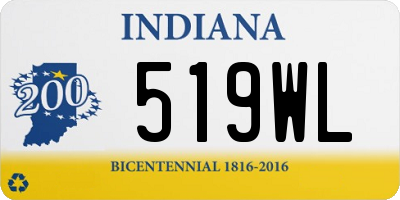 IN license plate 519WL