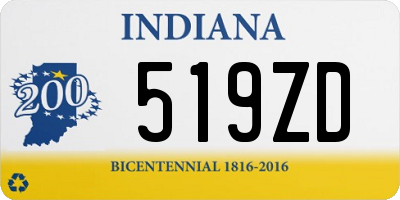 IN license plate 519ZD