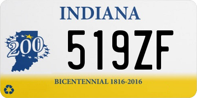 IN license plate 519ZF