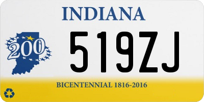 IN license plate 519ZJ