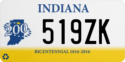 IN license plate 519ZK