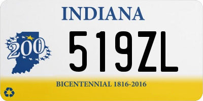 IN license plate 519ZL