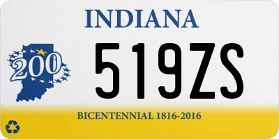 IN license plate 519ZS