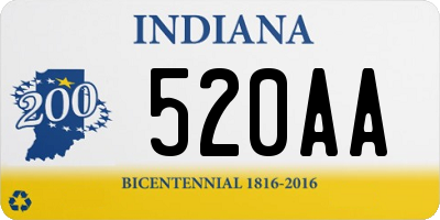 IN license plate 520AA