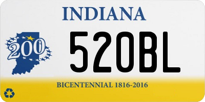 IN license plate 520BL