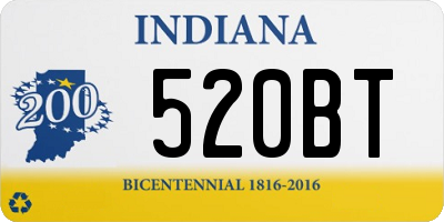 IN license plate 520BT
