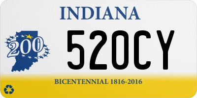IN license plate 520CY