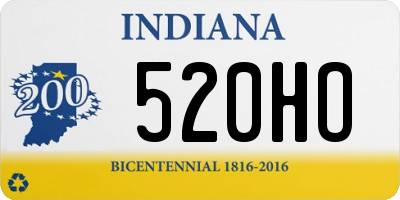 IN license plate 520HO