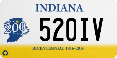 IN license plate 520IV