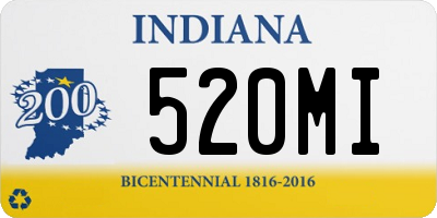 IN license plate 520MI