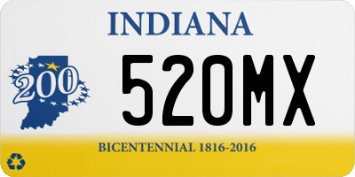 IN license plate 520MX