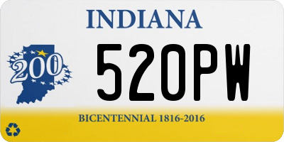 IN license plate 520PW