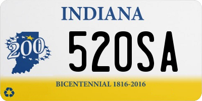 IN license plate 520SA