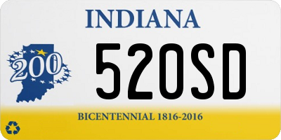 IN license plate 520SD