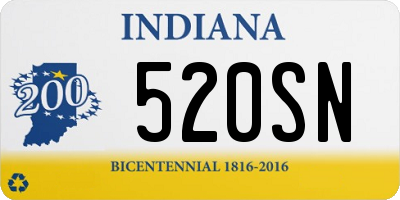 IN license plate 520SN