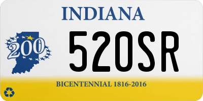 IN license plate 520SR